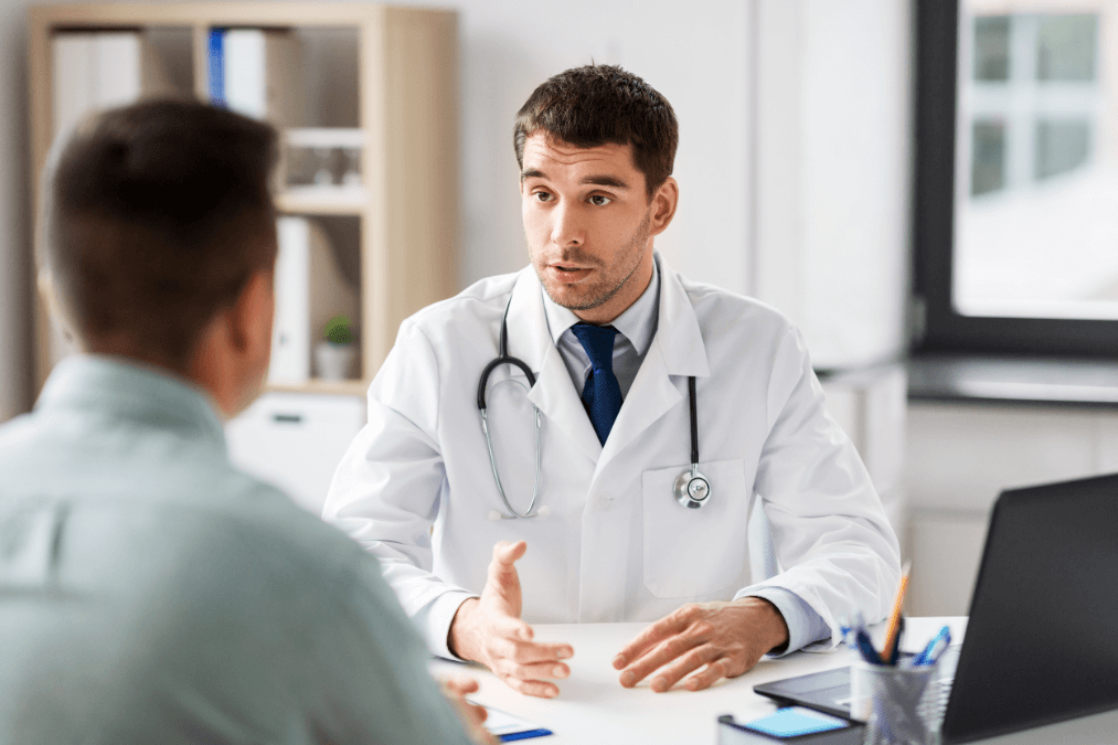 patient and doctor speaking